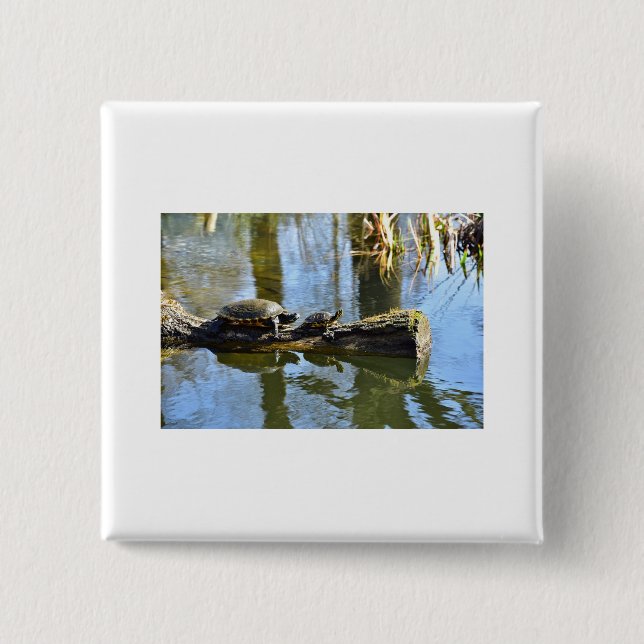 Turtle Cute Animal Office Custom Destiny Destiny'S 2 Inch Square Button (Front)