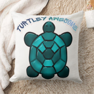  Turtle Cute Pun Funny Animal Gift Throw Pillow
