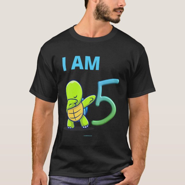 Turtle Dabbing Birthday 5 Years Old T-Shirt (Front)