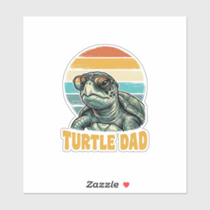 Turtle Dad Retro Sunset Vintage Engraving Vector D