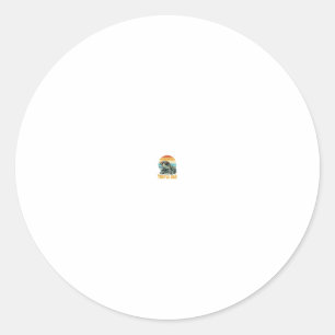 Turtle Dad Retro Sunset Vintage Engraving Vector D Classic Round Sticker