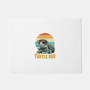 Turtle Dad Retro Sunset Vintage Engraving Vector D Doormat