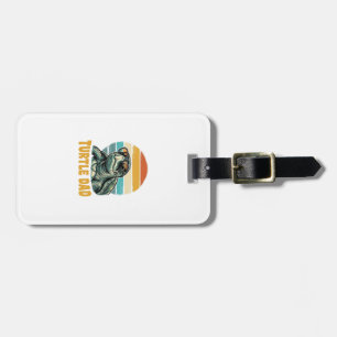 Turtle Dad Retro Sunset Vintage Engraving Vector D Luggage Tag