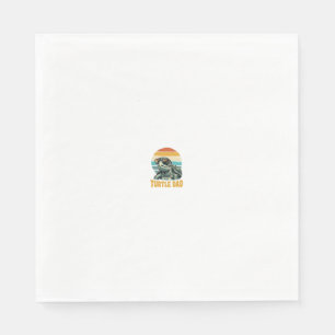 Turtle Dad Retro Sunset Vintage Engraving Vector D Napkin
