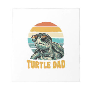 Turtle Dad Retro Sunset Vintage Engraving Vector D Notepad