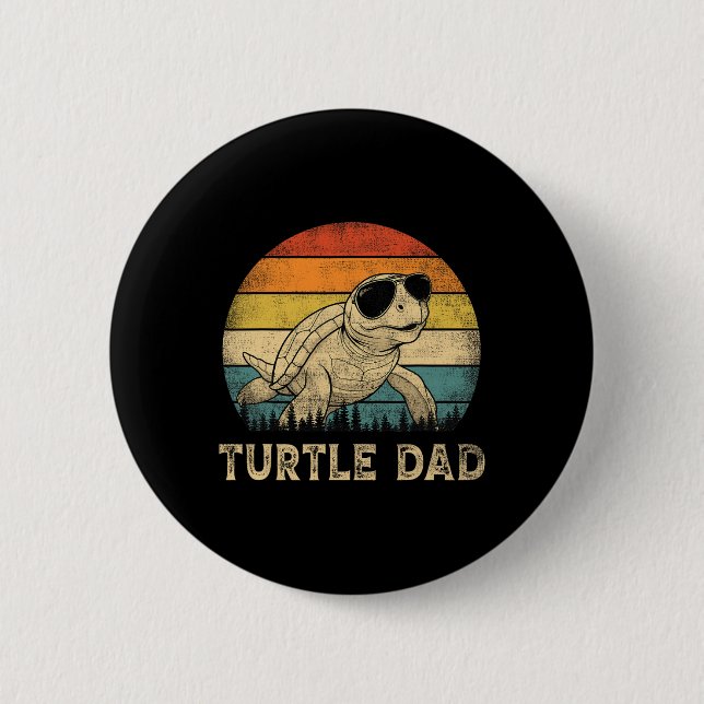 Turtle Dad Turtle Lovers Daddy Father's Day  2 Inch Round Button (Front)