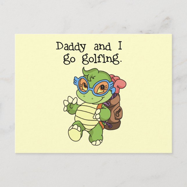 Turtle Daddy and I Go Golfing Tshirts and Gifts Postcard (Front)