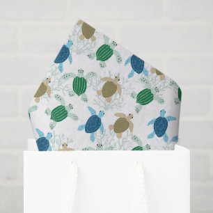 Turtle Decoupage Paper, Marine Life Tissue Paper