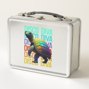 Turtle Disco Diva Metal Lunch Box