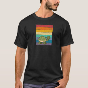 Turtle Distressed Vintage Retro Style Rainbow T-Shirt