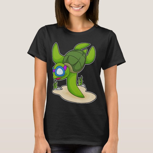 Turtle Diver Swimming goggles T-Shirt (Front)