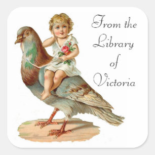 Turtle Dove Bookplate Sticker