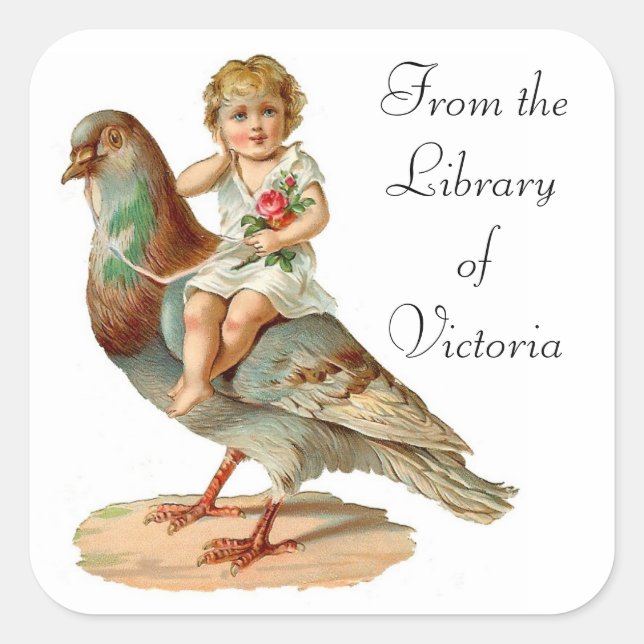 Turtle Dove Bookplate Sticker (Front)