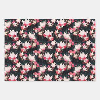 Turtle Dove Gift Wrap, Flat Sheet Set of 3