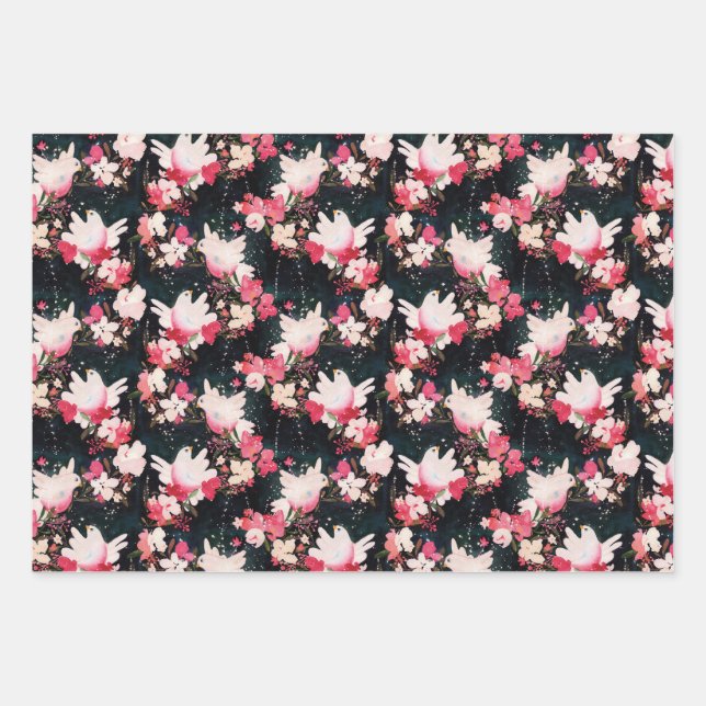 Turtle Dove Gift Wrap, Flat Sheet Set of 3 (Front)