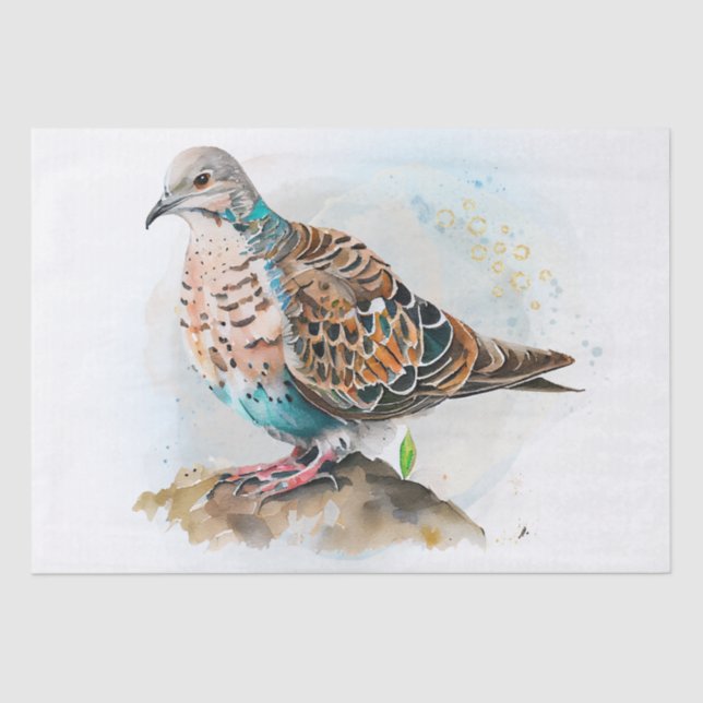 Turtle Dove Watercolor Tissue Paper (Front)