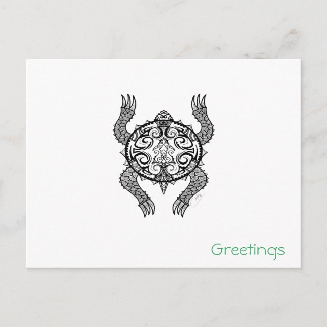 Turtle Drawing Postcard (Front)