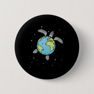 Turtle Earth Sea Turtle Earth Day Turtle Planet 2 Inch Round Button