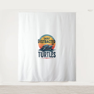 Turtle Easily Distracted By Turtles Sea Vintage Ki Tapestry