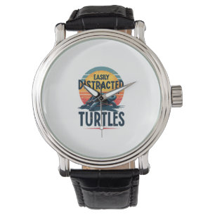 Turtle Easily Distracted By Turtles Sea Vintage Ki Watch