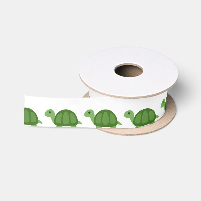 Turtle Emoji Satin Ribbon (Spool)