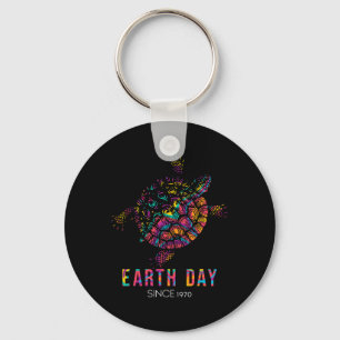 Turtle Environmental Protection Earth Day Since 19 Keychain