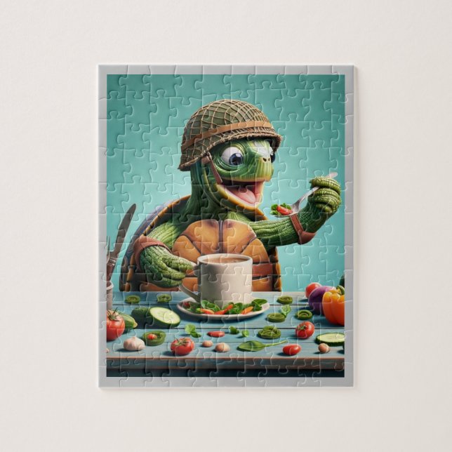 Turtle Feasts: Humourous Vegetable Delights Jigsaw Puzzle (Vertical)