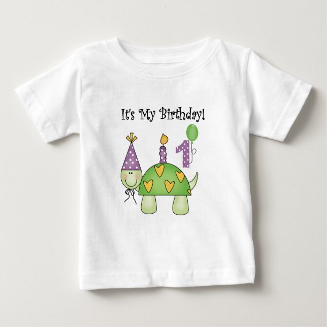 Turtle First Birthday Tshirts and Gifts (Front)