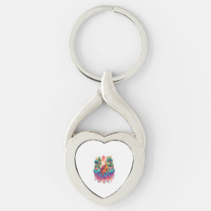 Turtle Floats in Liquid Garden. Keychain