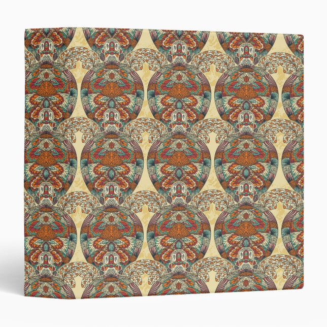 Turtle Floral Pattern Binder (Front/Spine)