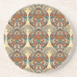 Turtle Floral Pattern Coaster