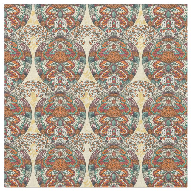 Turtle Floral Pattern Fabric (Close Up)