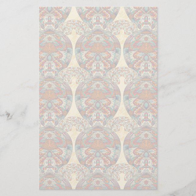 Turtle Floral Pattern Stationery (Front)