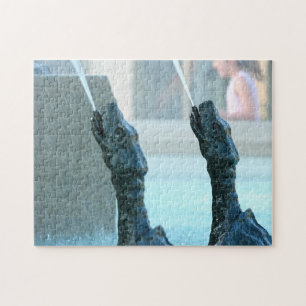 Turtle Fountain Montreal. Jigsaw Puzzle