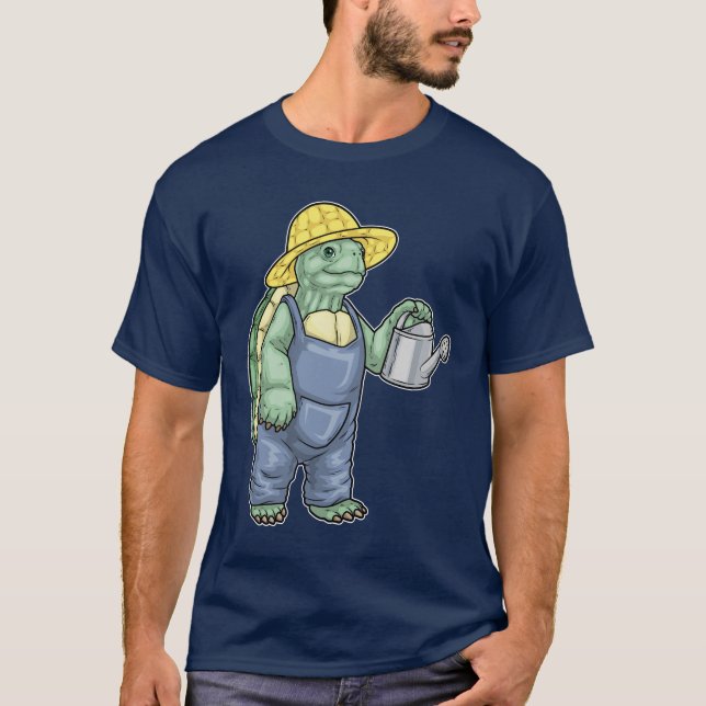 Turtle Gardener Watering can Garden T-Shirt (Front)