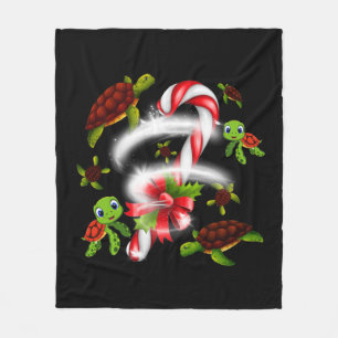 Turtle Gift Turtle Candy Sweet Christmas Fleece Blanket