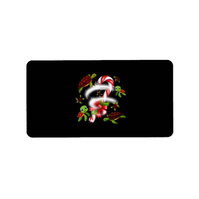Turtle  Gift | Turtle Candy Sweet Christmas Label (Front)