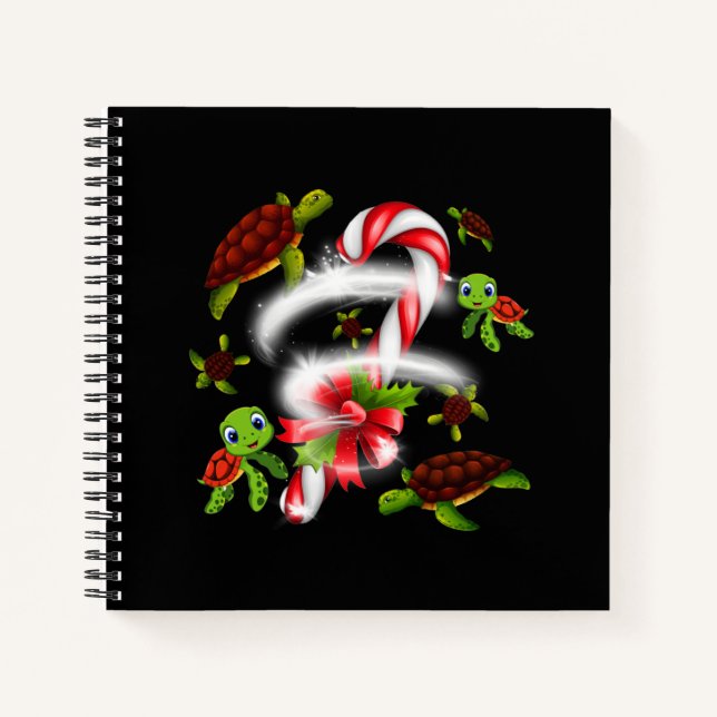 Turtle  Gift | Turtle Candy Sweet Christmas Notebook (Front)