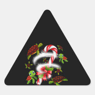 Turtle Gift Turtle Candy Sweet Christmas Triangle Sticker