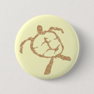 turtle-Gold 2 Inch Round Button