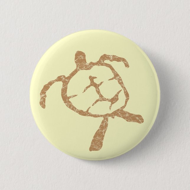 turtle-Gold 2 Inch Round Button (Front)