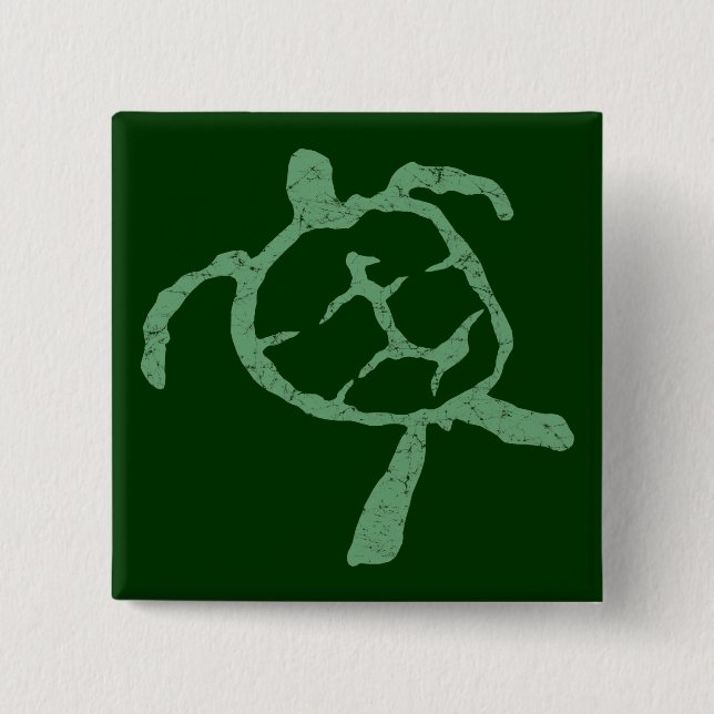 turtle-green 2 inch square button (Front)