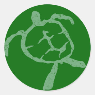 turtle-green classic round sticker
