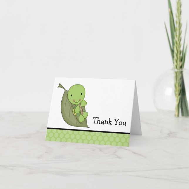 Turtle Green Dots Baby Shower Thank You (Front)
