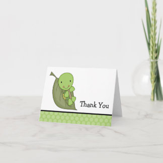 Turtle Green Dots Baby Shower Thank You Card