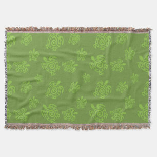 Turtle Green Graphic Throw Blanket