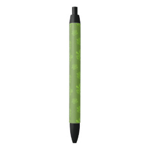 Turtle Green Print Black Ink Pen