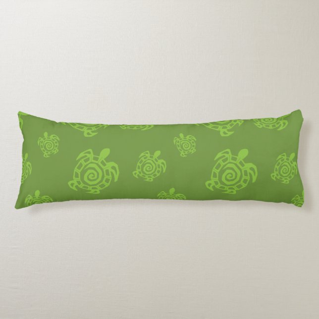 Turtle Green Print Body Pillow (Front)