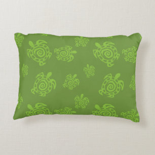 Turtle Green Print Decorative Pillow