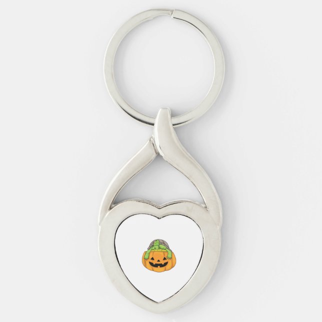 Turtle Halloween Pumpkin Classic T-Shirt_1 Keychain (Front)